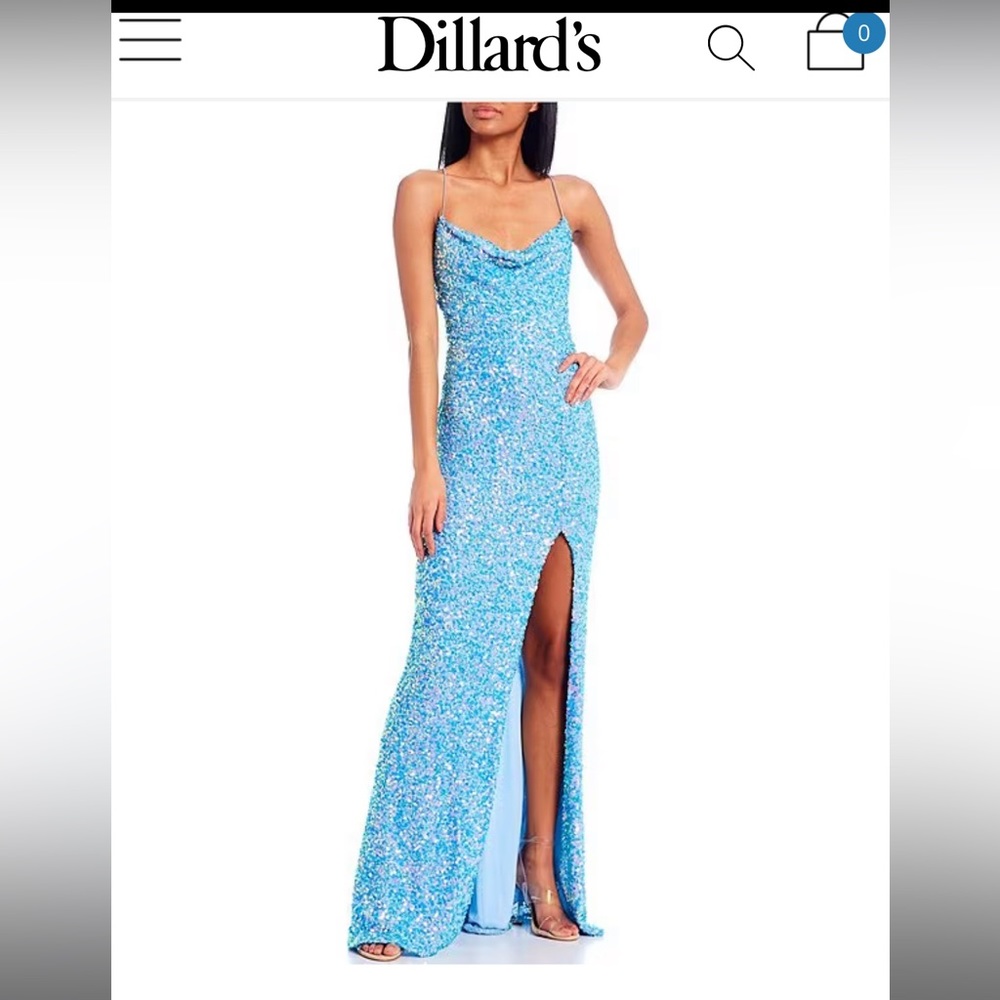 Blue sequin prom dress (Dillards)